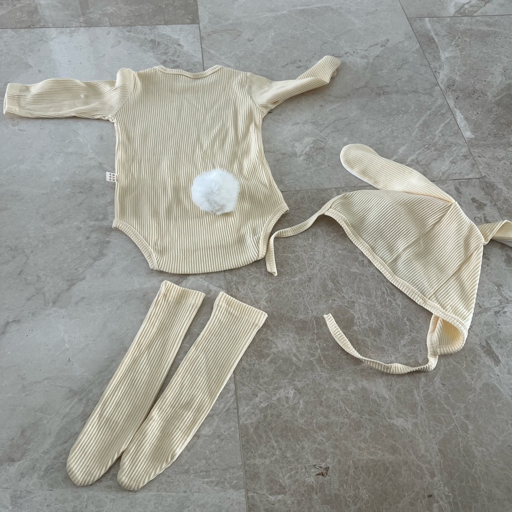 12 month yellow Easter bunny set - Picture 2 of 2
